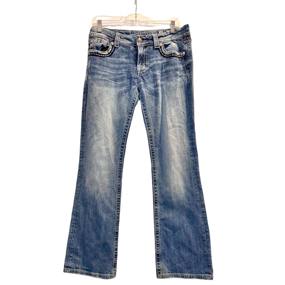 MISS ME Designer distressed easy boot jeans women’s size 29 8 - Picture 3 of 14